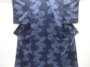 未使用品　花模様織り出し手織り紬着物